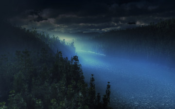 Картинка 3д+графика природа+ nature лес река небо