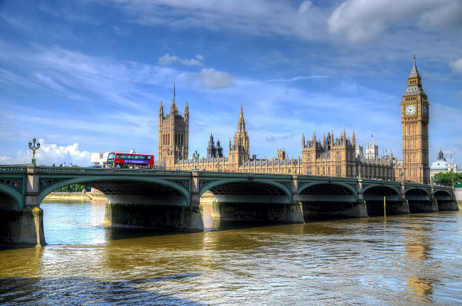Обои картинки фото london, города, лондон , великобритания, здания, мост, река