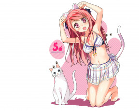 Картинка аниме kantoku+ artbook фон девочка кошка