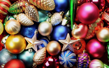 Картинка праздничные шары decorations звезда шишки украшения новый год 2016 new year christmas