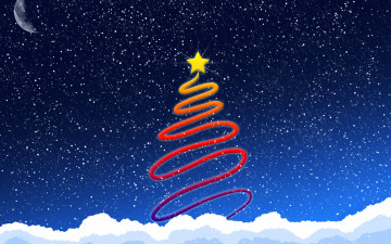 Картинка праздничные векторная+графика+ новый+год звезда луна снег