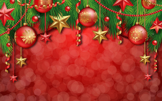 Обои картинки фото праздничные, векторная графика , новый год, рождество, balls, decoration, christmas, merry, украшения, елка, шары, новый, год