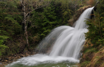 Картинка природа водопады водопад скала лес