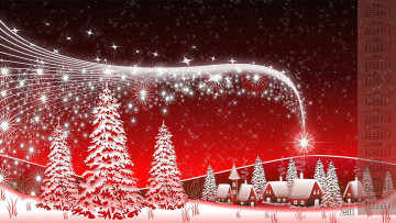 Картинка календари праздники +салюты 2018 снег звезда дом елка