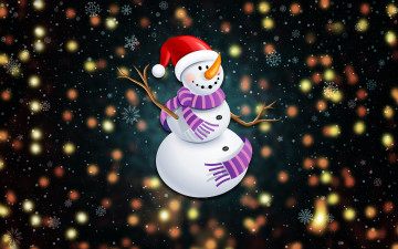 Картинка праздничные векторная+графика+ новый+год фон настроение праздник огни минимализм зима снег снеговик новый год