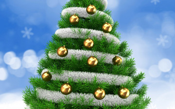 Картинка праздничные -+разное+ новый+год шары елка украшения фон ветки