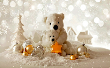 Картинка праздничные мягкие+игрушки шарики медведи