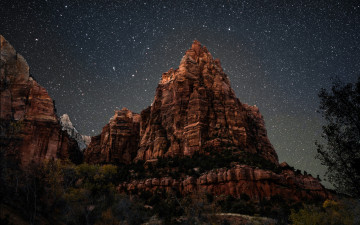 Картинка природа горы ночь звезды