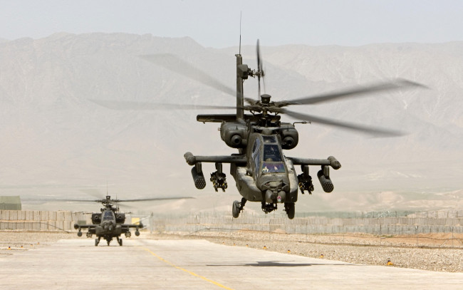 Обои картинки фото boeing ah-64 apache, авиация, вертолёты, ah64, boeing, военный, аэродром, вертолеты, пустыня, apache