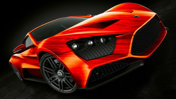 Картинка zenvo+st1 автомобили 3д оранжевый