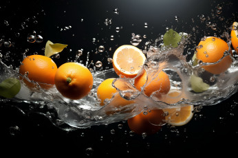 Картинка еда цитрусы апельсины вода