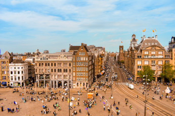 Картинка города амстердам+ нидерланды панорама