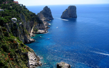 Картинка италия capri природа побережье берег море