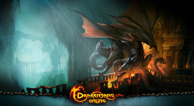 Обои картинки фото drakensang, видео, игры, online, замок, дракон