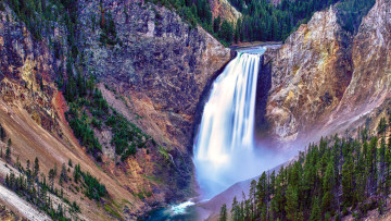 Картинка природа водопады горы поток ущелье