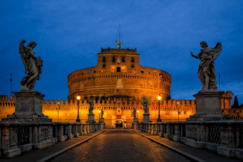 обоя castel sant`angelo in rome, города, рим,  ватикан , италия, простор