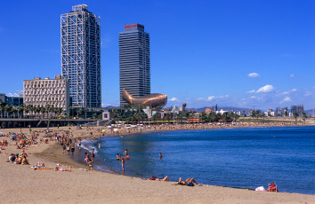 обоя barcelona beach, города, барселона , испания, простор