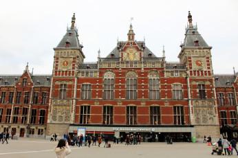 Картинка города амстердам+ нидерланды вокзал