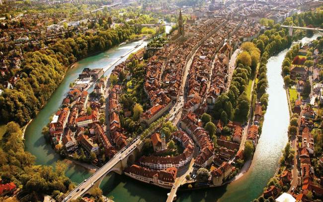 Обои картинки фото города, берн , швейцария, панорама