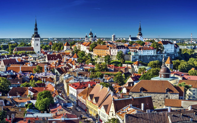Обои картинки фото города, таллин , эстония, панорама