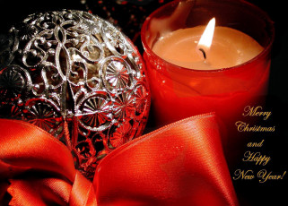 Картинка праздничные новогодние+свечи свеча лента шарик