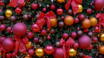 Картинка праздничные шары елка шарики банты