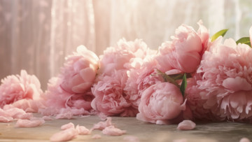 Картинка рисованное цветы букет розовые пионы пышные махровые ии-арт нейросеть