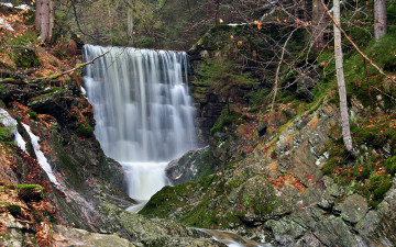 Картинка природа водопады деревья водопад скалы