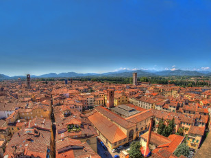 Картинка lucca italy города панорамы лукка италия крыши здания вид