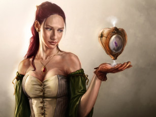 Картинка фэнтези девушки магия сердце механическое перчатки украшения девушка