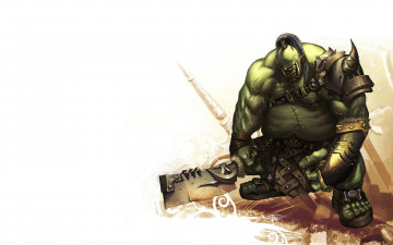Картинка орк фэнтези существа зеленый оружие монстр