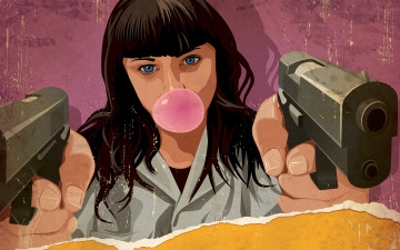 Картинка виолет+и+дейзи рисованные кино пузырь виолет и дейзи жувачка пушки оружие девушка daisy violet