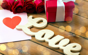 Картинка праздничные день+святого+валентина +сердечки +любовь розы надпись