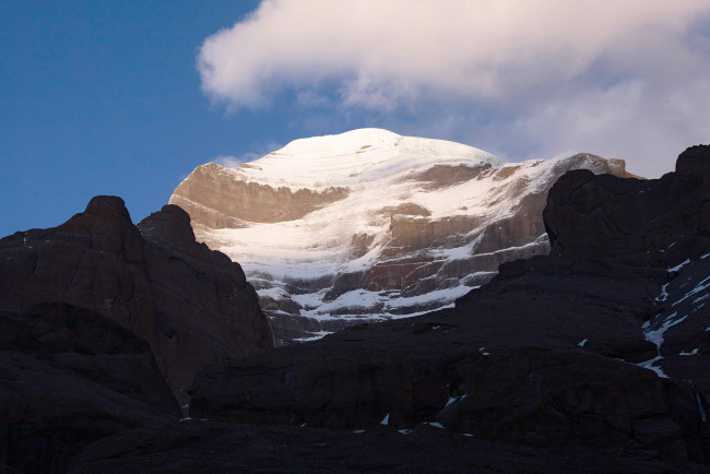 Обои картинки фото тибет,  кайлас, природа, горы, кайлас, паломничество, гора, снег, вершина, вид