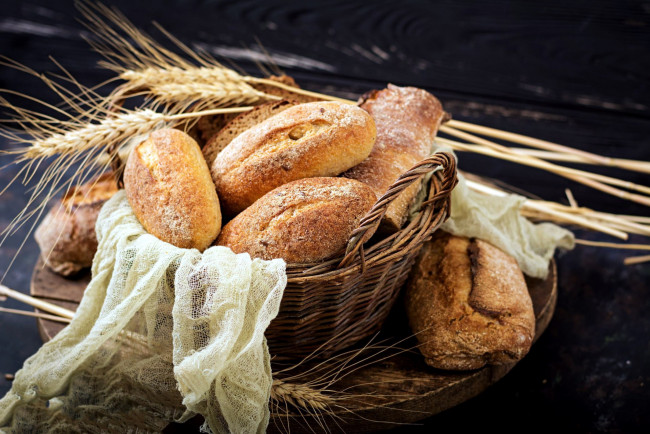 Обои картинки фото еда, хлеб,  выпечка, колосья