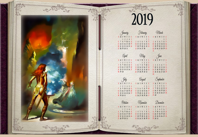 Обои картинки фото календари, фэнтези, девушка, воительница, оружие