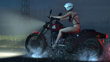 Картинка resident+evil+2+remake видео+игры resident+evil+2+ 2019 девушка белье мотоцикл дождь