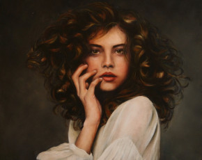 Картинка рисованное живопись девушка лицо портрет