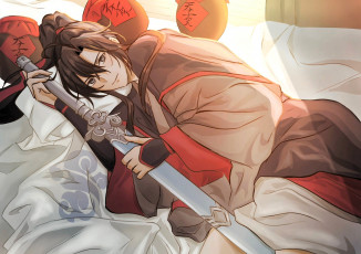 Картинка аниме mo+dao+zu+shi кувшины вэй усянь меч постель