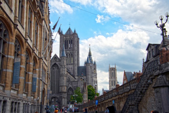 Картинка города гент+ бельгия собор