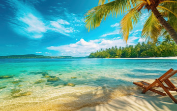 Картинка разное компьютерный+дизайн песок море волны пляж лето облака тропики синева