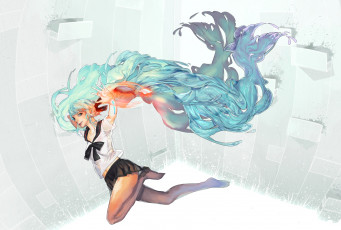 Картинка аниме vocaloid hatsune miku девушка волосы
