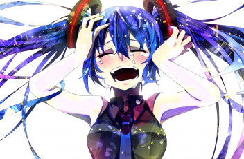 Картинка vocaloid аниме арт hoshino kisora hatsune miku девушка слезы вокалоид галстук плач