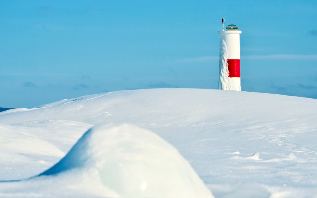 Обои картинки фото природа, маяки, снег, маяк