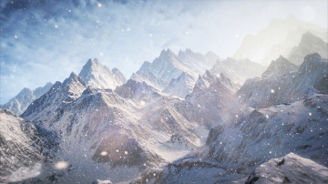 Картинка природа горы скалы снег вид пейзаж камни