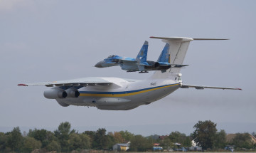 Картинка авиация разные+вместе военная су27 военно-транспортный ил76мд ввс украины