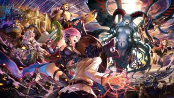 Картинка аниме fate stay+night +grand+order +apocrypha персонажи бой оружие магия