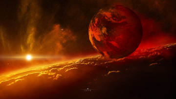 Картинка космос арт звезда планета