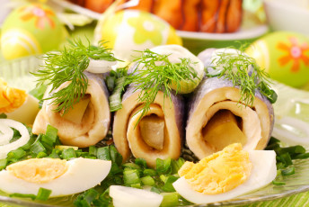 Картинка еда рыбные+блюда +с+морепродуктами яйца рыбные рулеты зелень