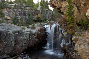 Картинка природа водопады река растительность скалы водопад обрыв